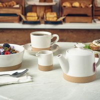 Kava White Stoneware Teapot